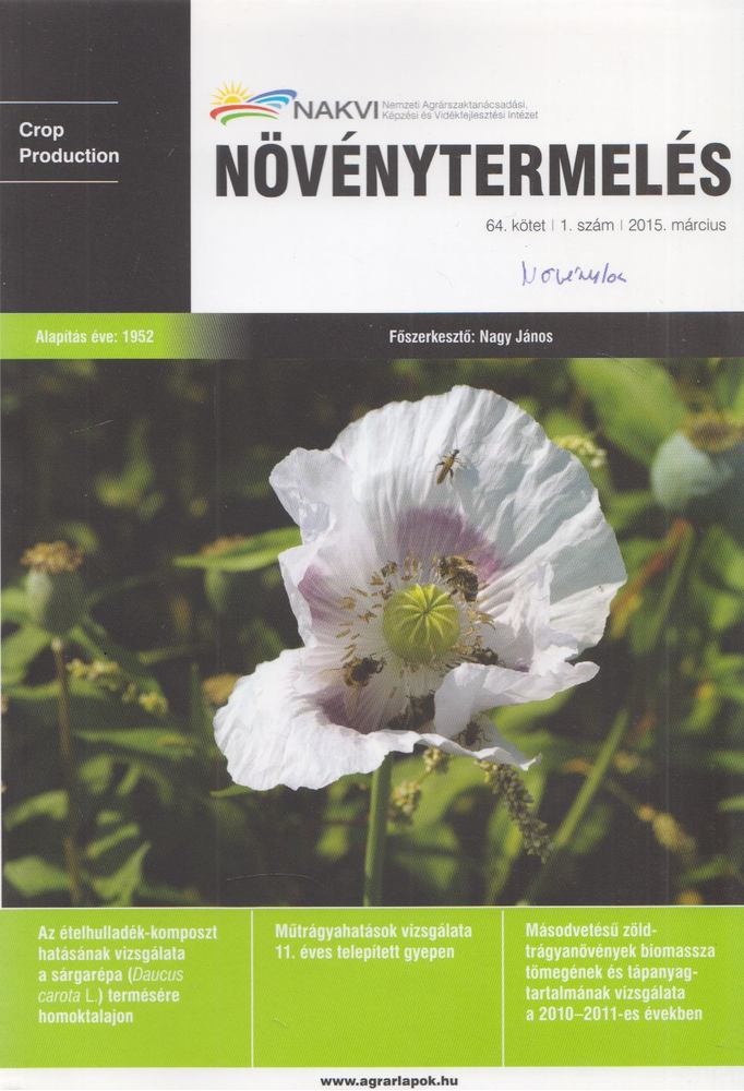 Nagy János (főszerk.) - Növénytermelés 2015. március [antikvár]