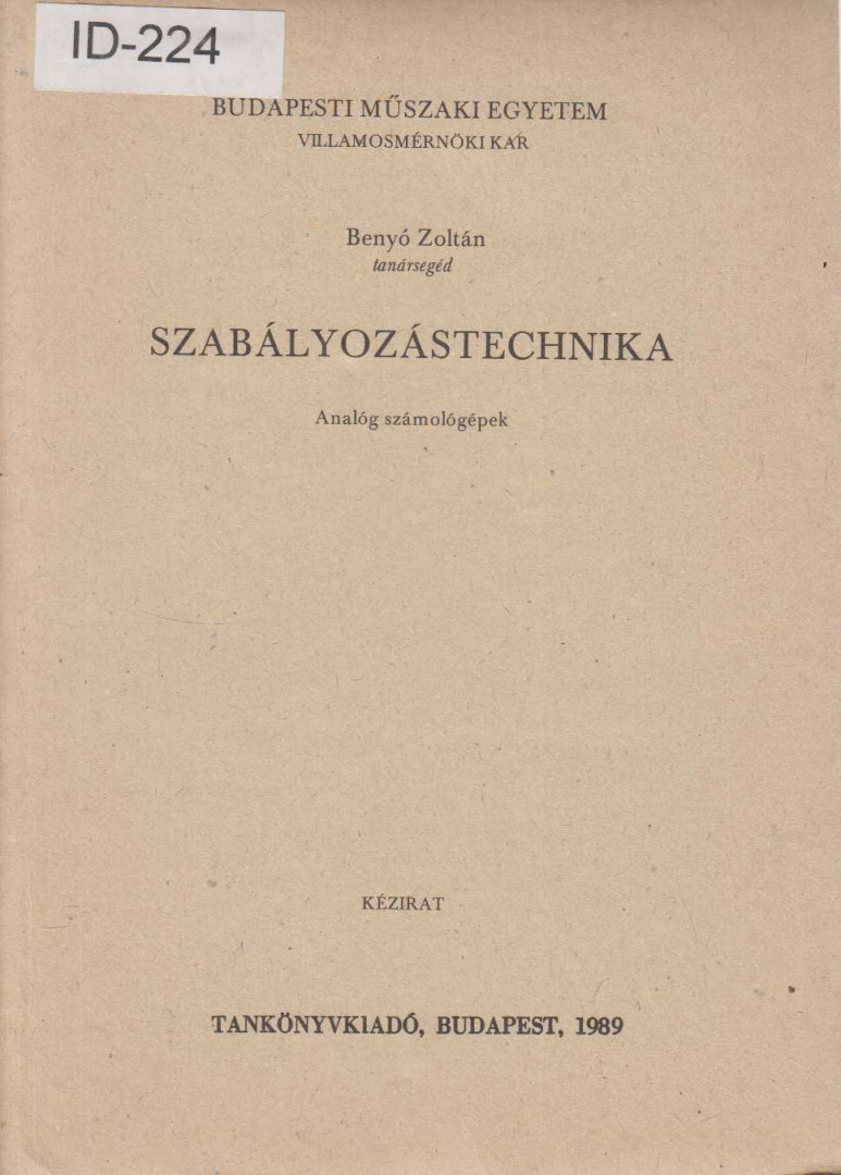 Benyó Zoltán - Szabályozástechnika [antikvár]