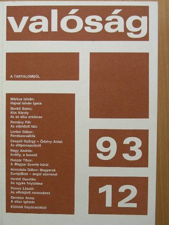 Benkő Samu - Valóság 1993. december [antikvár]