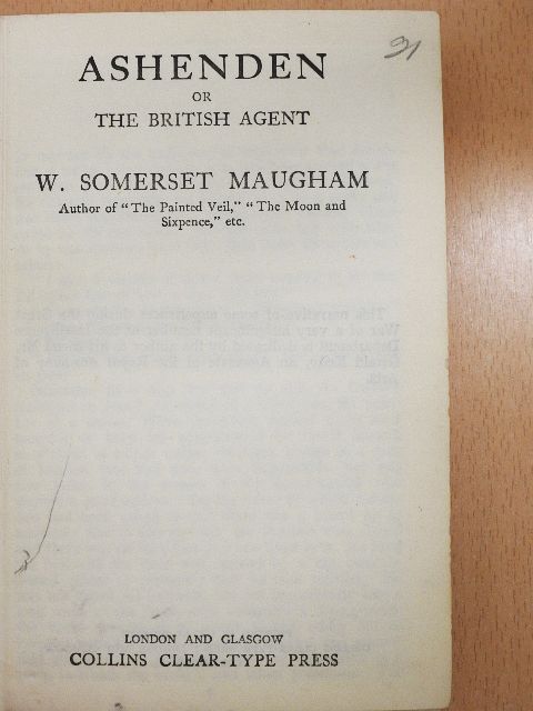 W. Somerset Maugham - Ashenden or the British Agent [antikvár]