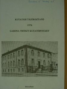 Czike Imre - Kutatási tájékoztató 1976 [antikvár]