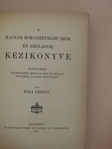 Póra Ferenc - A magyar rokonértelmü szók és szólások kézikönyve [antikvár]