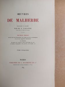 Malherbe - Oeuvres de Malherbe V. [antikvár]