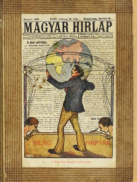 Bródy Miksa - Magyar Hirlap Világ Naptár 1909. [antikvár]
