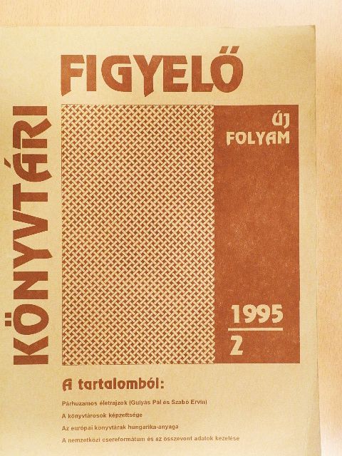Bakonyi Géza - Könyvtári figyelő 1995/2. [antikvár]