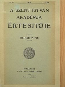A Szent István Akadémia Értesitője 1918/1. [antikvár]