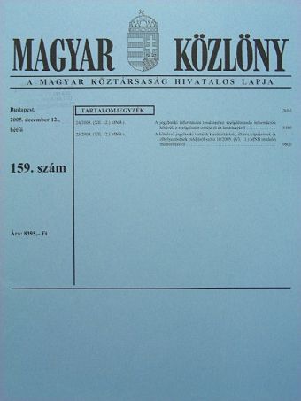 Magyar Közlöny 2005. december 12. [antikvár]