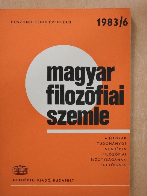 Bayer Miklós - Magyar Filozófiai Szemle 1983/6. [antikvár]