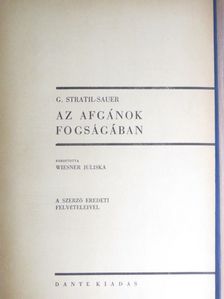 G. Stratil-Sauer - Az afgánok fogságában [antikvár]