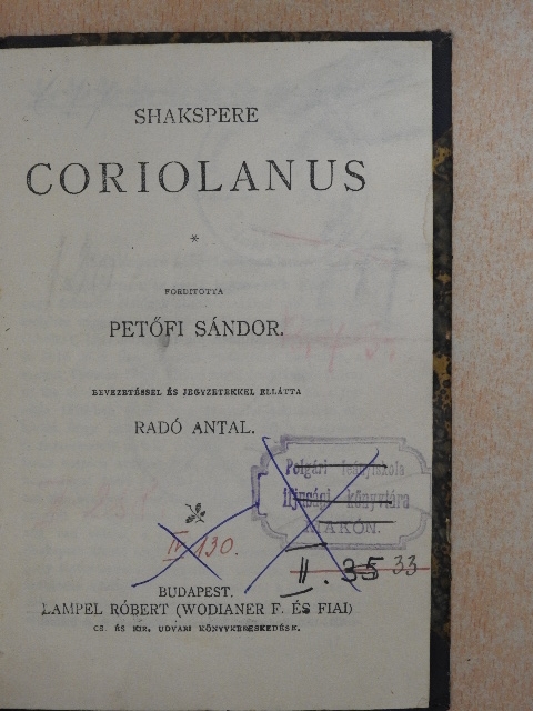 Shakspere - Coriolanus [antikvár]