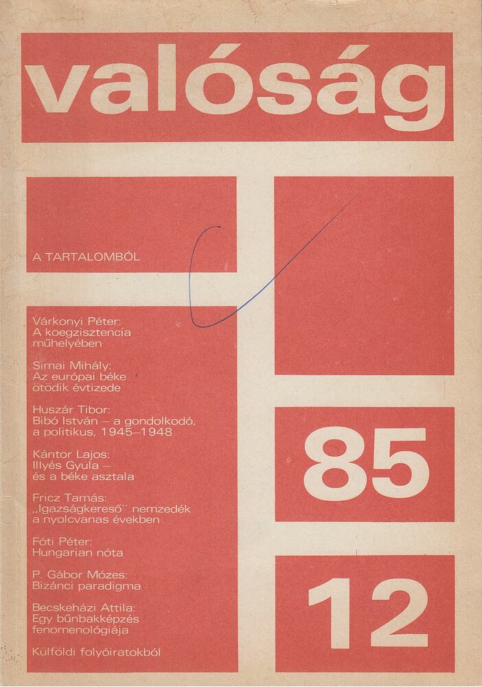 Kőrösi József - Valóság 1985/12. [antikvár]