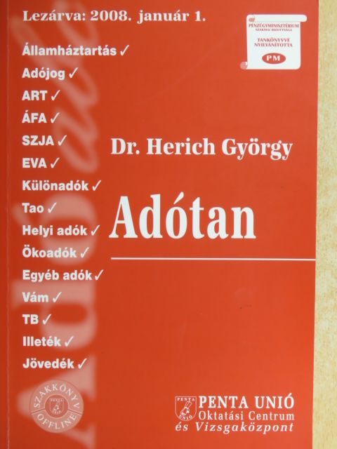 Dr. Herich György - Adótan 2008 [antikvár]