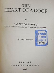 P. G. Wodehouse - The Heart of a Goof [antikvár]