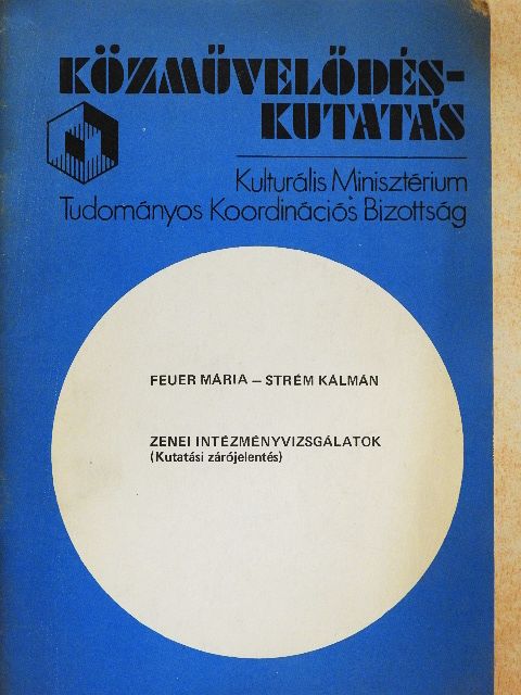Feuer Mária - Zenei intézményvizsgálatok [antikvár]
