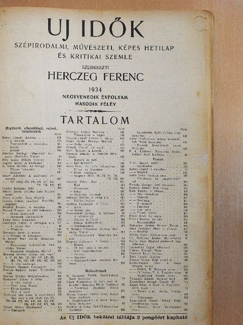 Aradi Eszter - Uj Idők 1934. július-december (fél évfolyam) [antikvár]