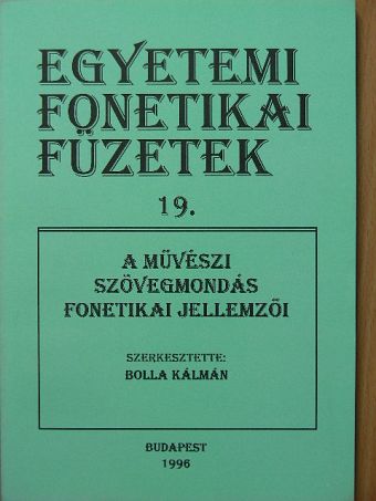 Andó Éva - A művészi szövegmondás fonetikai jellemzői [antikvár]