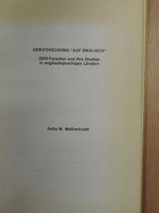 Anita M. Mallinckrodt - DDR-Forschung "auf englisch" [antikvár]
