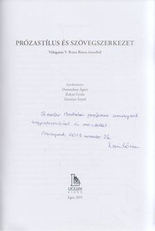 Domonkosi Ágnes, Kalcsó Gyula, Zimányi Árpád (szerk.) - Prózastílus és szövegszerkezet (dedikált) [antikvár]