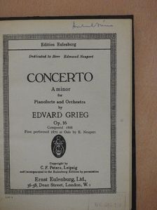 Edvard Grieg - Concerto A minor [antikvár]