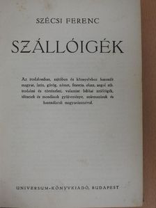 Szécsi Ferenc - Szállóigék [antikvár]