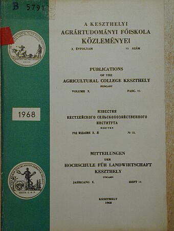 Kardos Zoltán - A Keszthelyi Agrártudományi Főiskola Közleményei 1968/10 [antikvár]