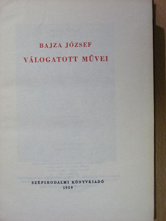 Bajza József - Bajza József válogatott művei [antikvár]