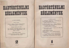 Hadtörténelmi közlemények 1961 1-2. [antikvár]