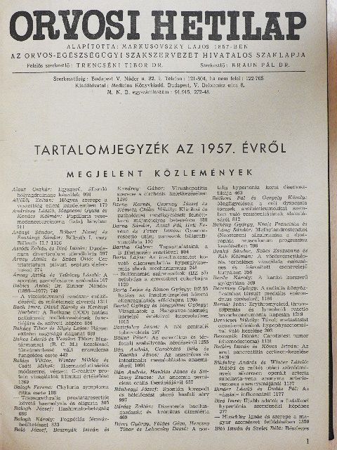 Ács György - Orvosi Hetilap 1957. (fél évfolyam) [antikvár]