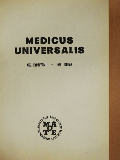 Dr. Antalóczy Zoltán - Medicus Universalis 1986. 1-6. szám/Supplementum [antikvár]