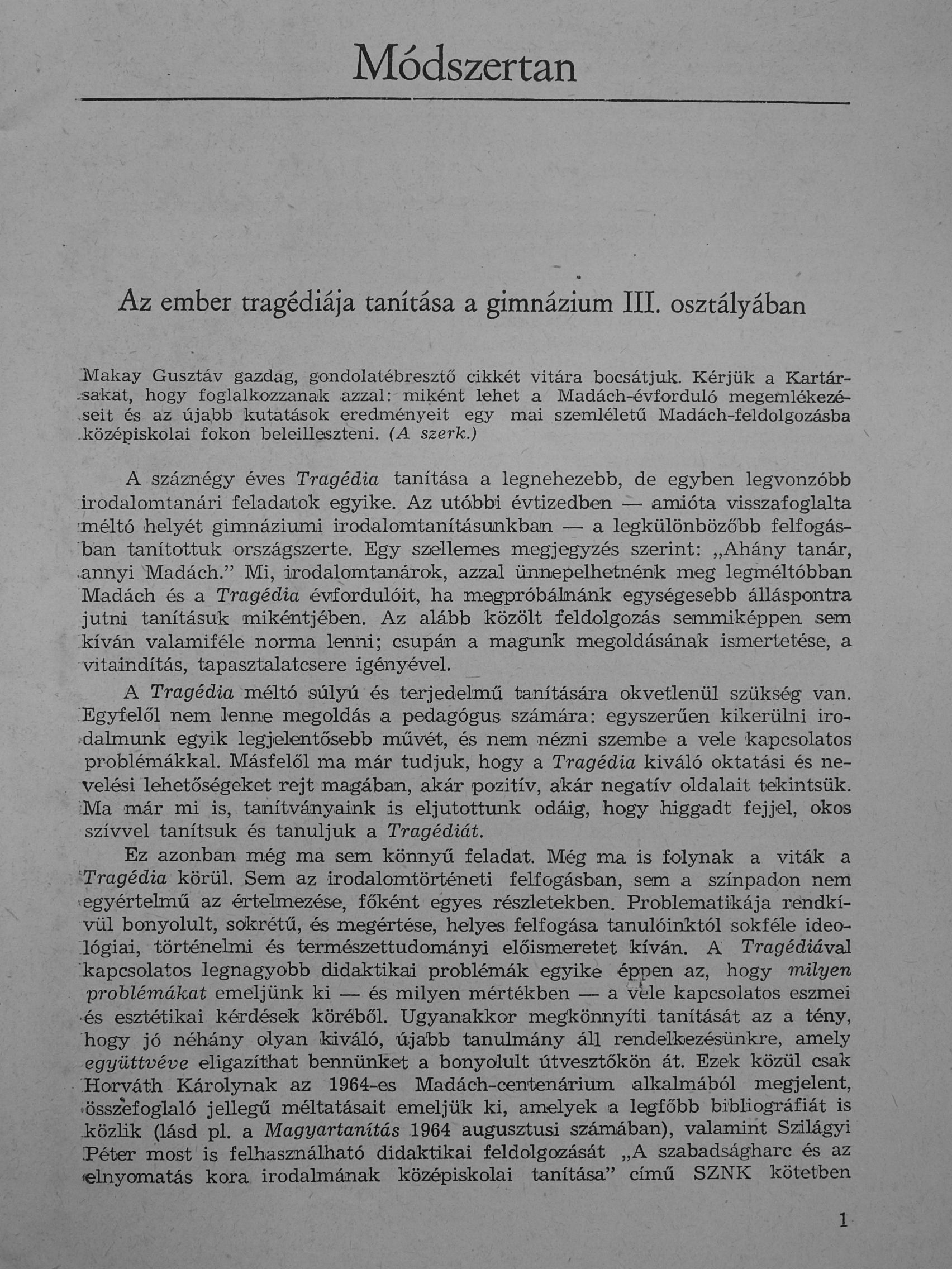 Ádámné Révész Gabriella - Magyartanítás 1965/1-6. [antikvár]