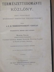 Természettudományi Közlöny 1906. január-december/Pótfüzetek a Természettudományi Közlönyhöz 1906. január-december [antikvár]