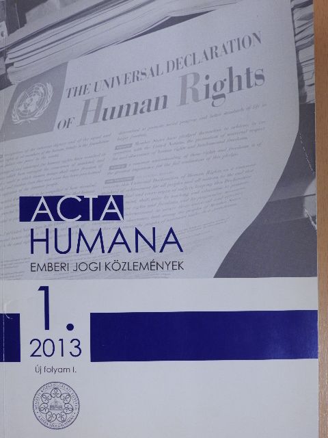 Bándi Gyula - Acta Humana 2013/1. [antikvár]