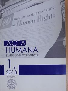 Bándi Gyula - Acta Humana 2013/1. [antikvár]