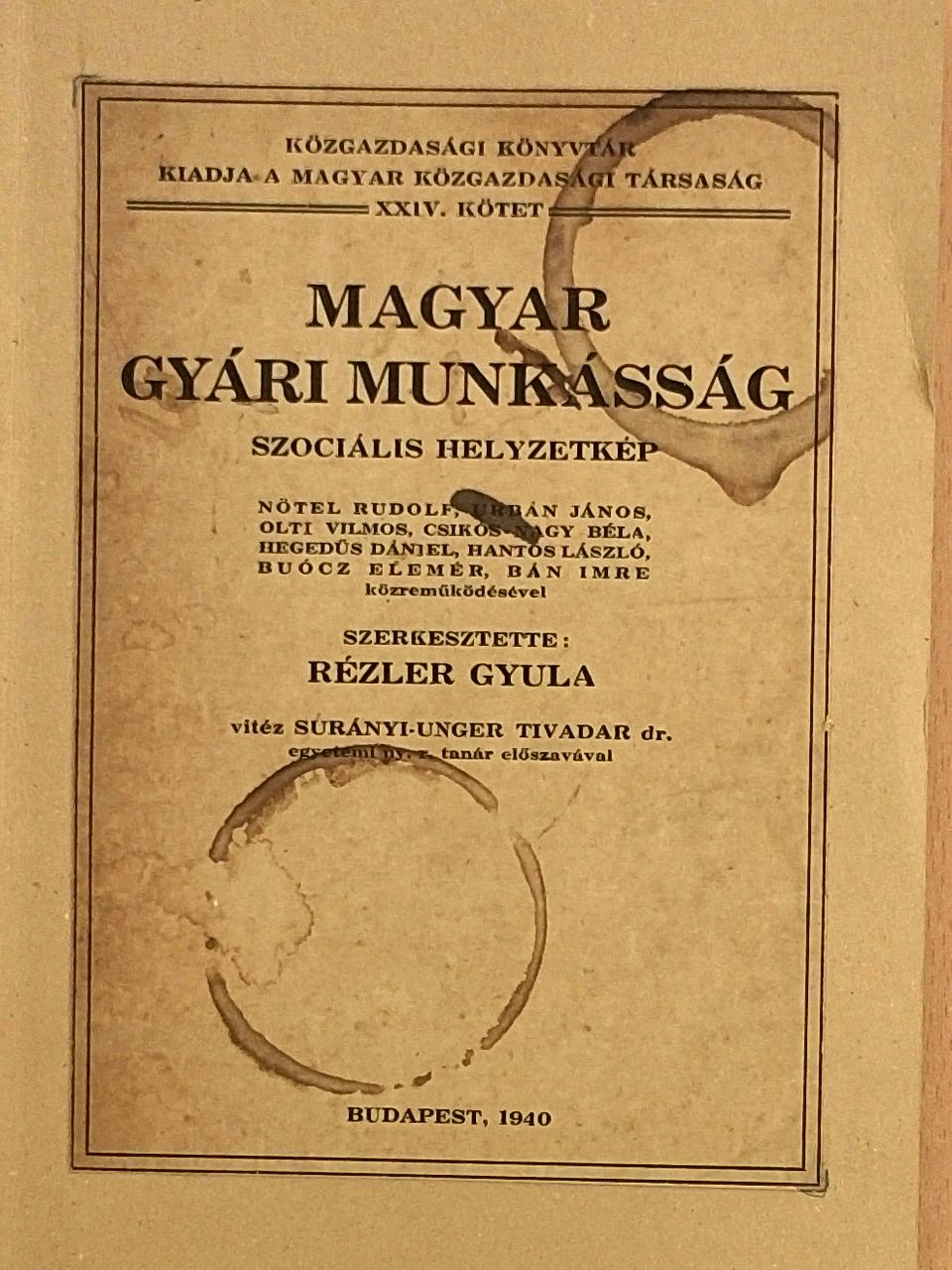 Bán Imre - Magyar gyári munkásság [antikvár]