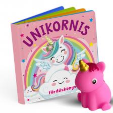 Unikornis fürdőskönyv játék figurával
