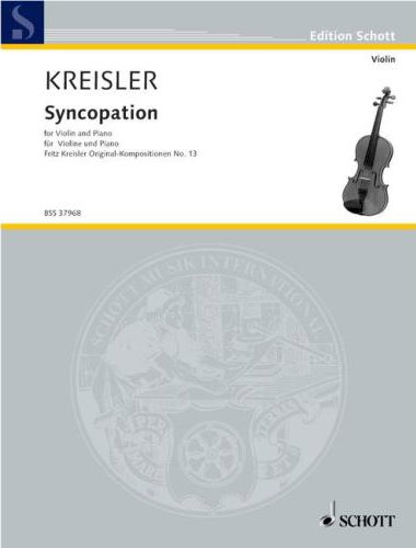 KREISLER - SYNCOPATION FOR VIOLIN AND PIANO