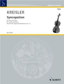 KREISLER - SYNCOPATION FOR VIOLIN AND PIANO