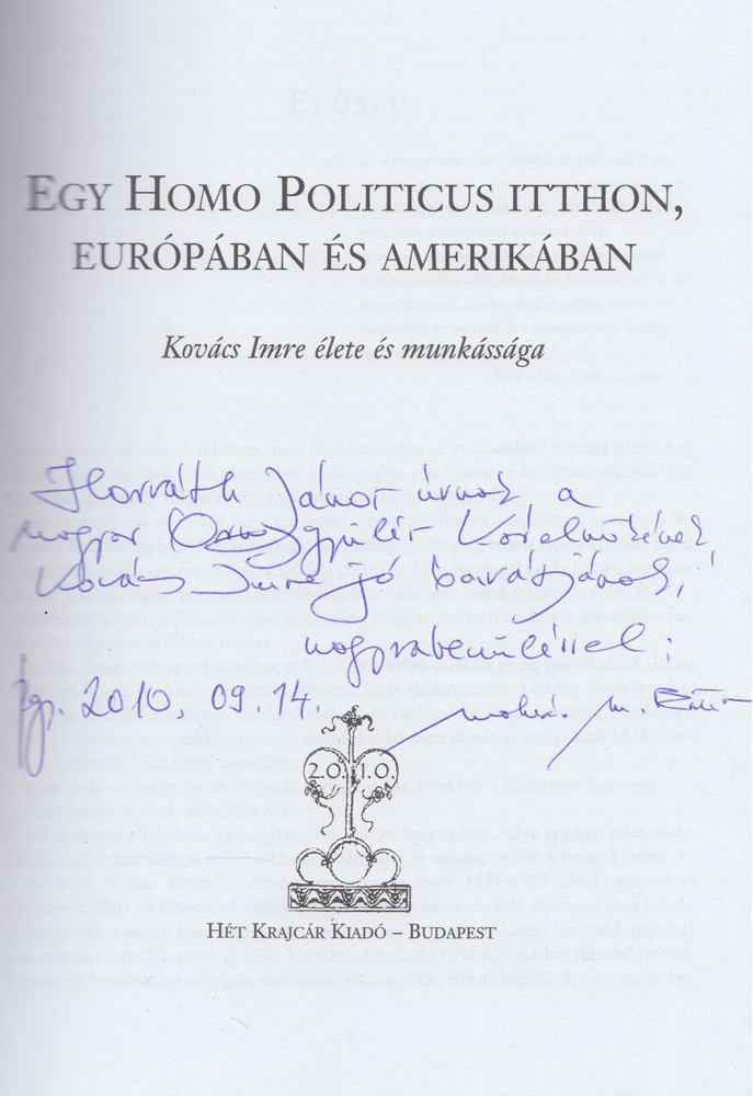 Molnár M. Eszter - Egy homo politicus itthon, Európában és Amerikában (Dedikált) [antikvár]