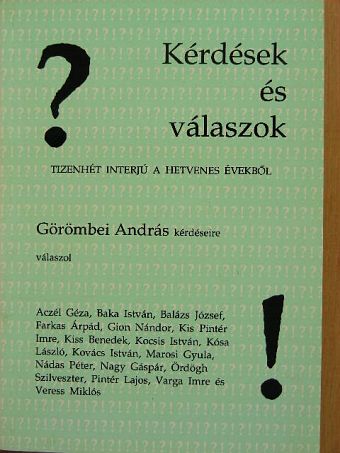 Aczél Géza - Kérdések és válaszok [antikvár]