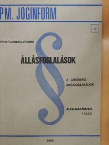 Dr. Andrási János - Pénzügyminisztériumi állásfoglalások a lakossági adójogszabályok alkalmazásához I. [antikvár]