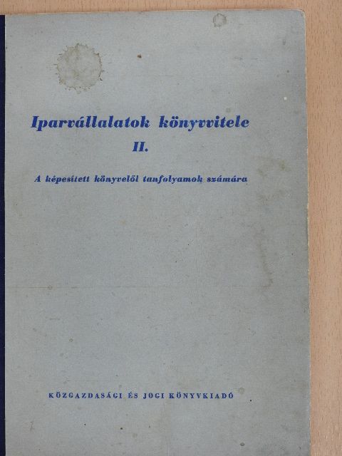 Dr. Lukács Lajos - Iparvállalatok könyvvitele II. [antikvár]