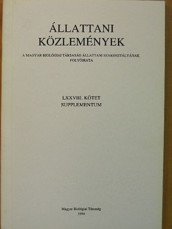 Fülöp Tibor - Állattani Közlemények LXXVIII. Supplementum [antikvár]