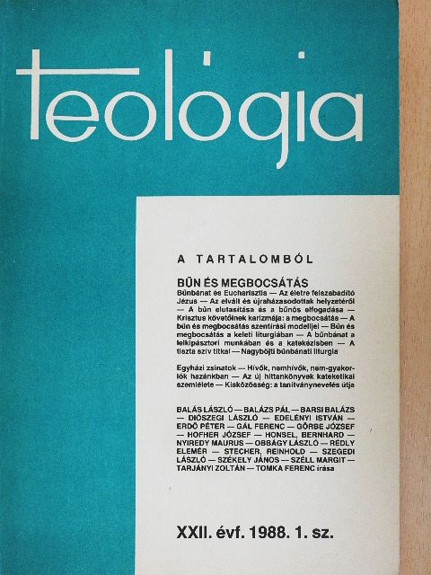 Balázs Pál - Teológia 1988/1. [antikvár]