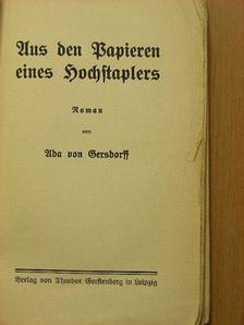 Ada von Gersdorff - Aus den Papieren eines Hochstaplers (gótbetűs) [antikvár]