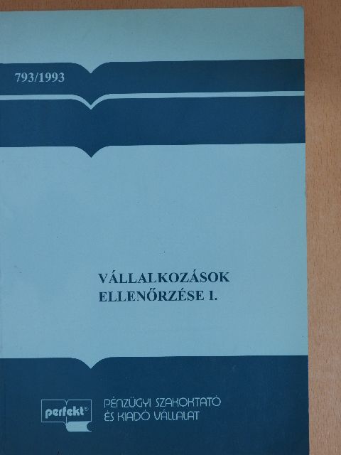 Dr. Herner Ernő - Vállalkozások ellenőrzése I. [antikvár]
