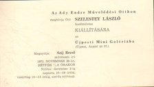 Szelestey László festőművész kiállítása (meghívó) [antikvár]