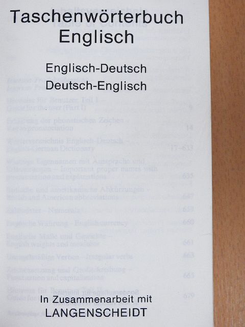 Taschenwörterbuch Englisch [antikvár]