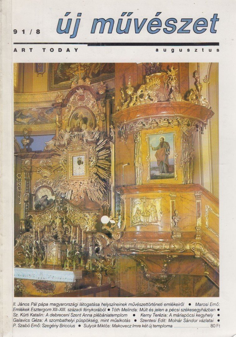 SINKOVITS PÉTER - Új művészet 91/8 augusztus [antikvár]
