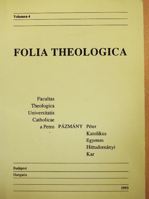 Hugo Schwendenwein - Folia Theologica 4. [antikvár]