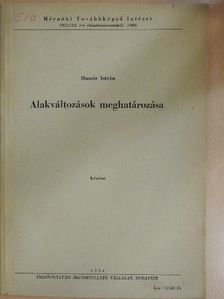 Huszár István - Alakváltozások meghatározása [antikvár]